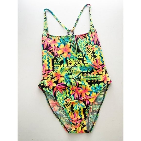 Carabella Other - Vintage 90s? Carabella Neon Retro Floral One Piece Swim Suit